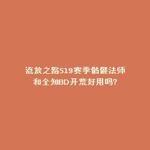 流放之路S19赛季骷髅法师和全知BD开荒好用吗?
