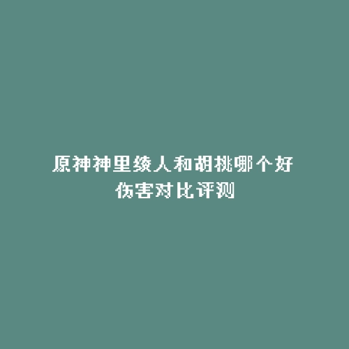 原神神里绫人和胡桃哪个好 伤害对比评测