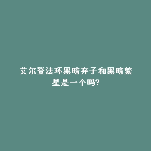 艾尔登法环黑暗弃子和黑暗繁星是一个吗?
