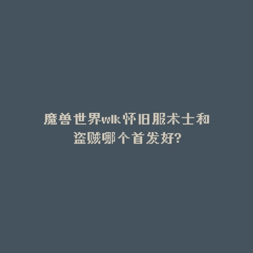 魔兽世界wlk怀旧服术士和盗贼哪个首发好?
