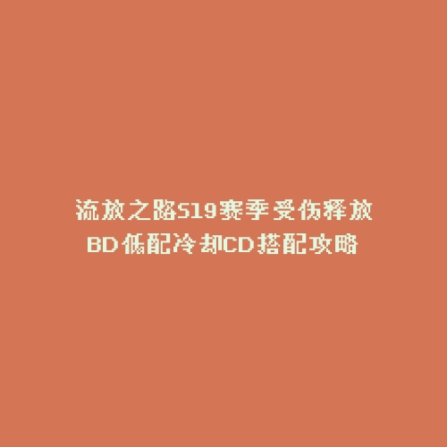 流放之路S19赛季受伤释放BD低配冷却CD搭配攻略