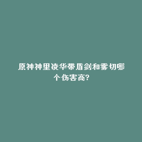 原神神里凌华带盾剑和雾切哪个伤害高?