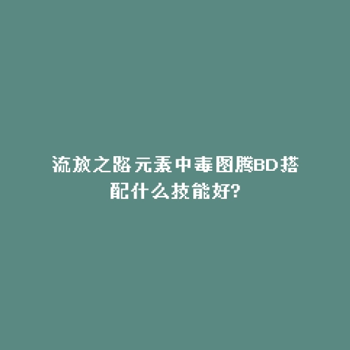 流放之路元素中毒图腾BD搭配什么技能好?