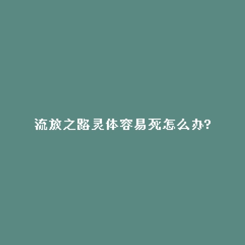 流放之路灵体容易死怎么办?